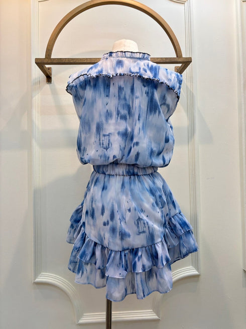 Ladies Tie Dye Ruffle Mini Dresses
